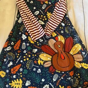 Kids Thanksgiving Turkey Print Matching Set